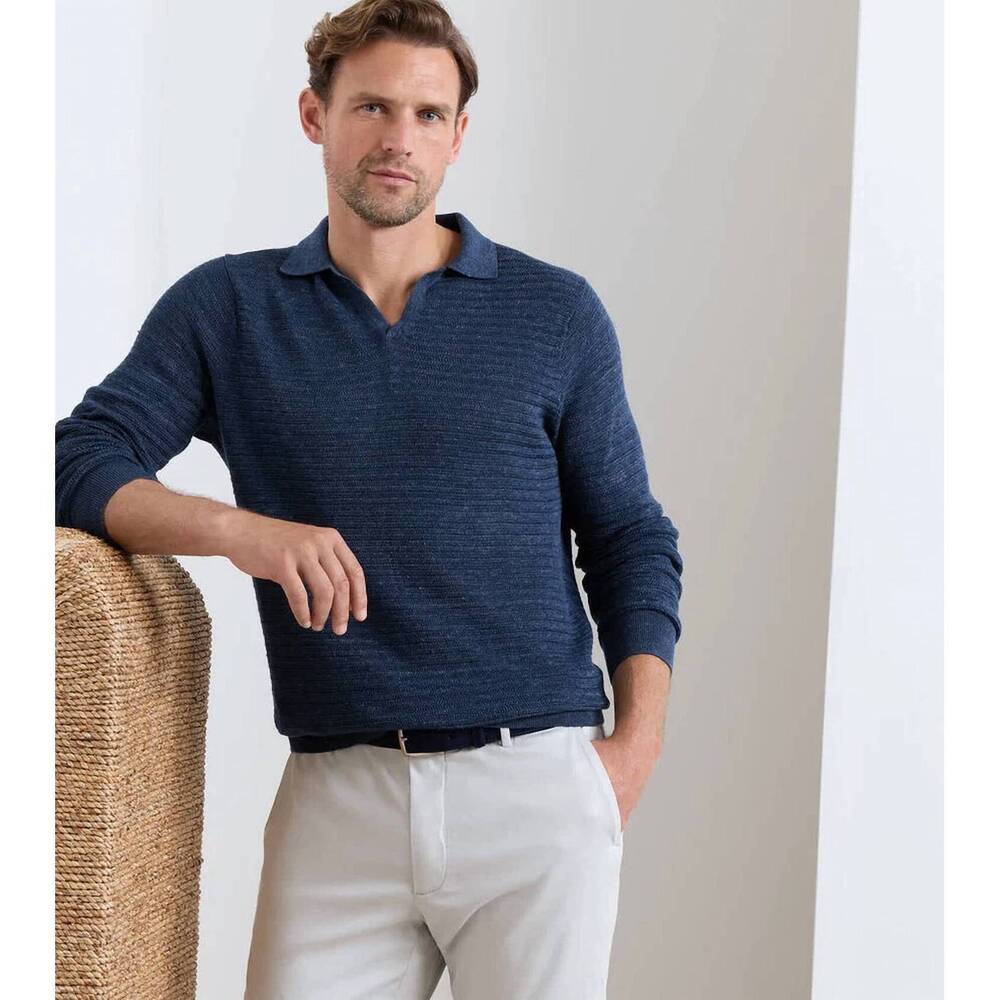 NEW PETER MILLAR rhodes riviera crew collar sweater in navy